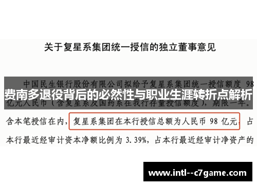 费南多退役背后的必然性与职业生涯转折点解析 费南多退役背后的必然性与职业生涯转折点解析